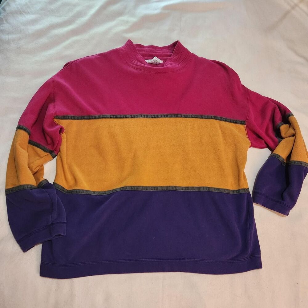 Vintage 80s 90s 100% Cotton Colorblock Sweatshirt by The Limited